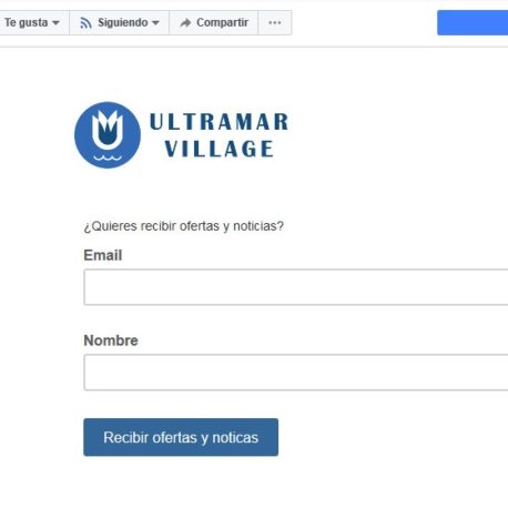 Integración de Mailchimp en la página de Facebook (Ejemplo de UltramarVillage.com)